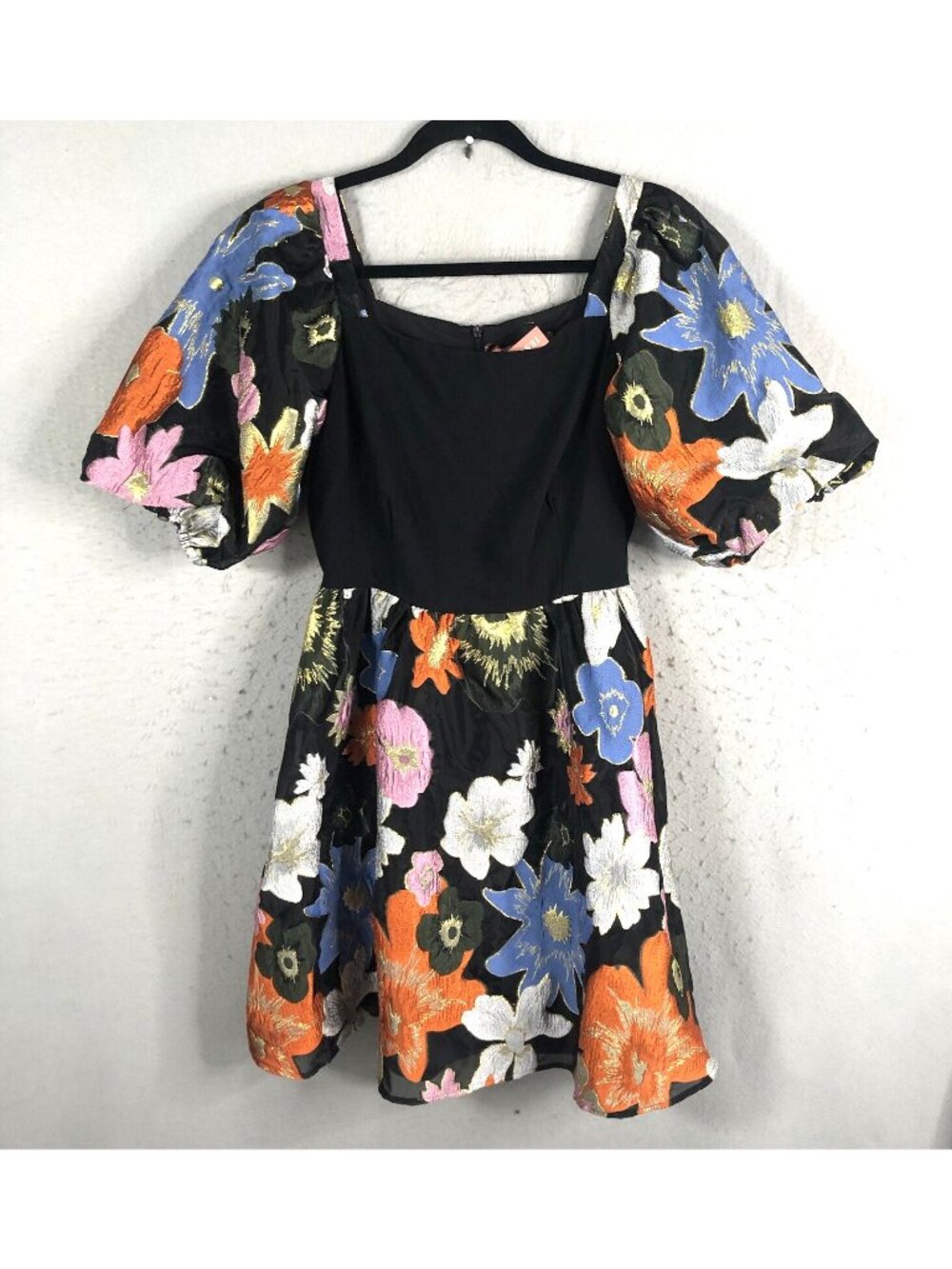 Jessakae Dress Womens Small Floral Jacquard Metallic Statement Party 3D NEW